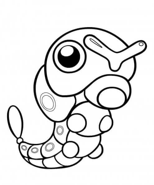 Desenho de Pokemon Caterpie para Colorir