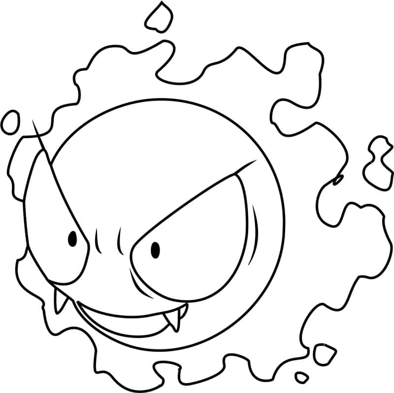 Desenho de Pokemon Gastly para Colorir