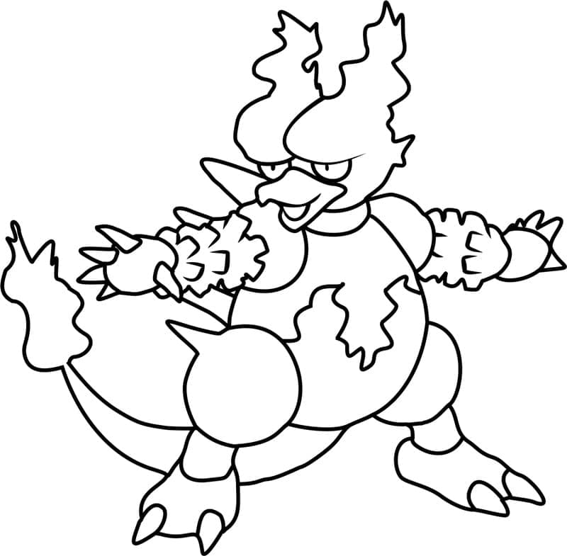 Desenho de Pokemon Magmar para Colorir