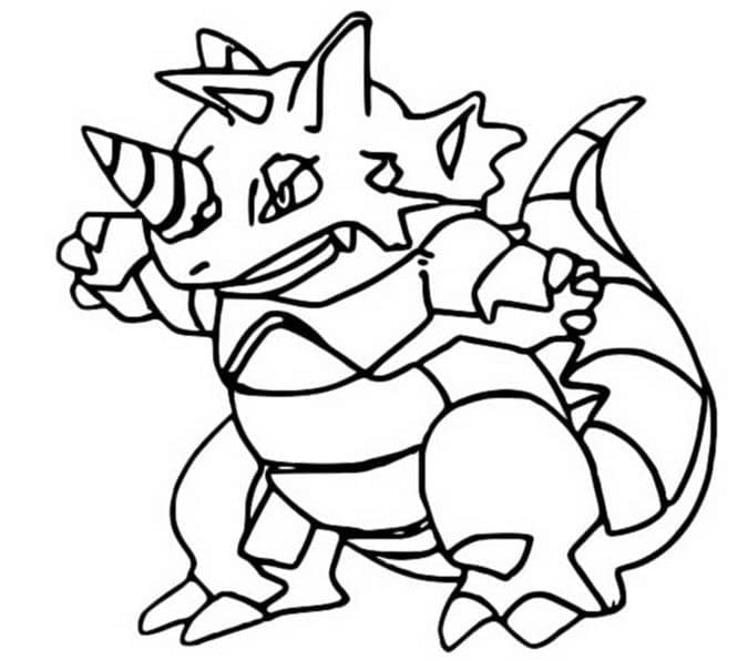 Desenho de Pokemon Rhydon para Colorir
