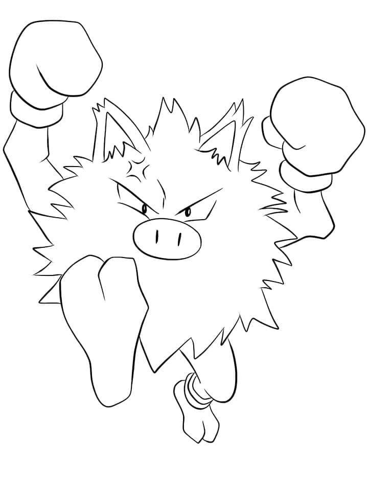Desenho de Primeape Pokemon para Colorir