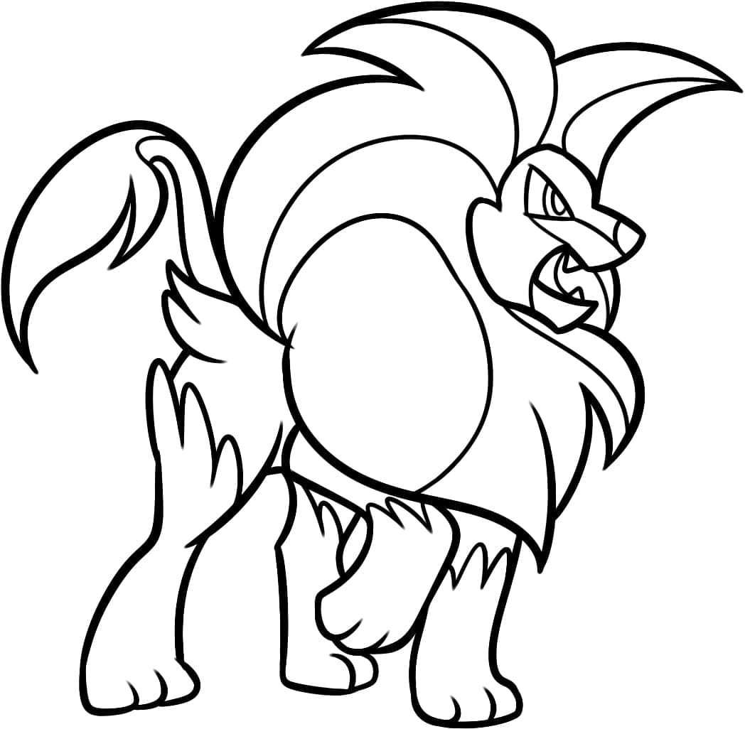 Desenho de Pyroar Pokemon para Colorir
