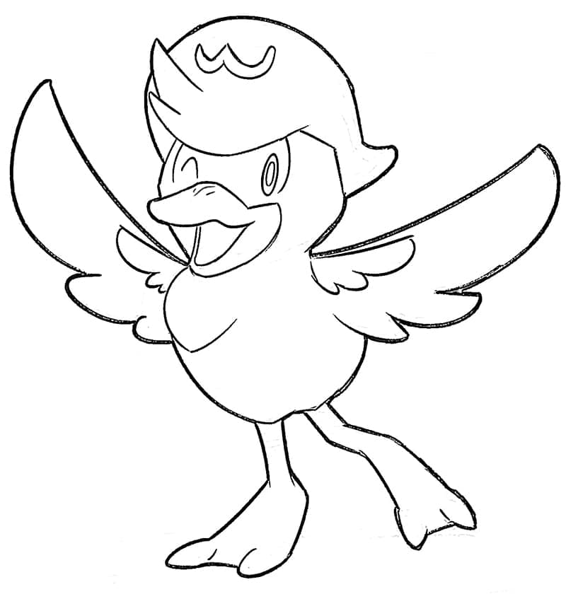 Desenho de Quaxly Pokemon para Colorir