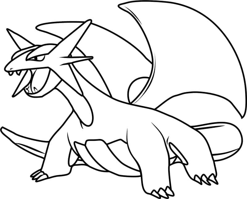 Desenho de Salamence Pokemon para Colorir