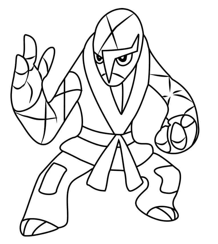 Desenho de Sawk Pokemon para Colorir