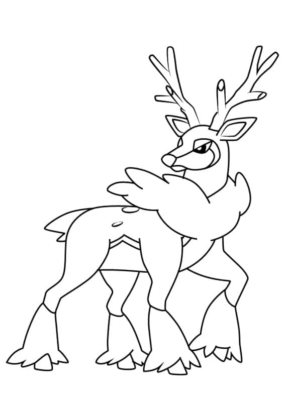 Desenho de Sawsbuck Pokemon para Colorir