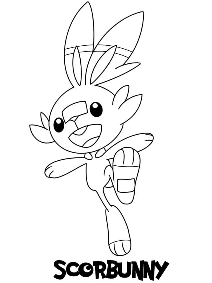 Desenho de Scorbunny Pokemon para Colorir