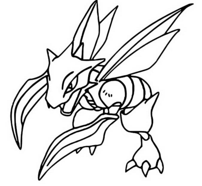 Desenho de Scyther Pokemon para Colorir
