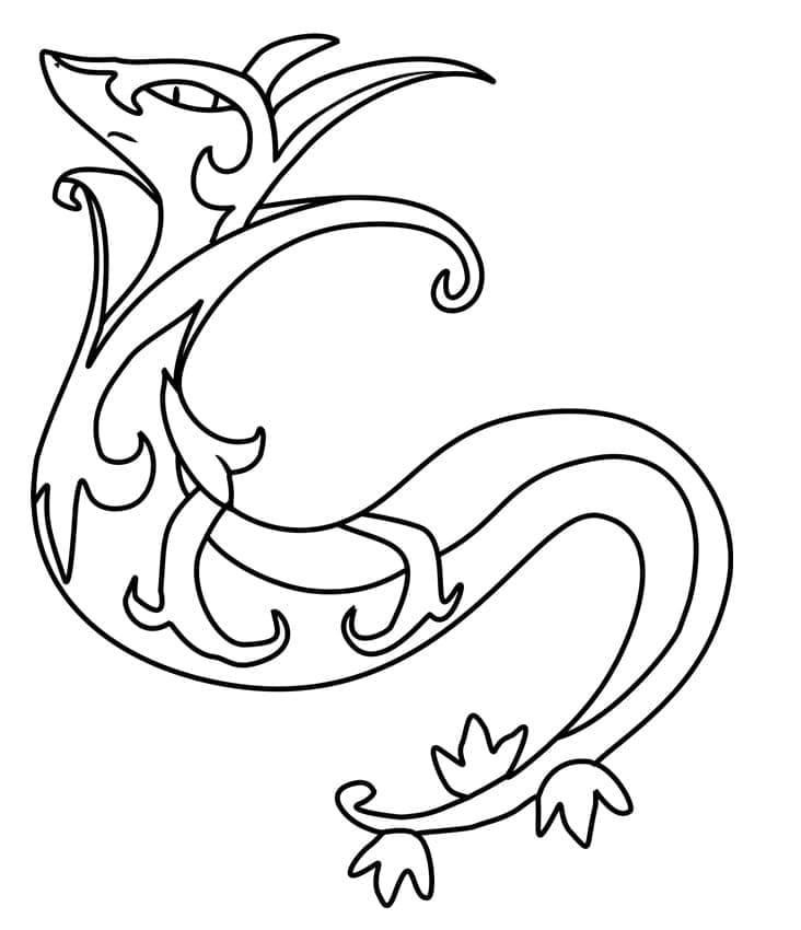 Desenho de Serperior Pokemon para Colorir