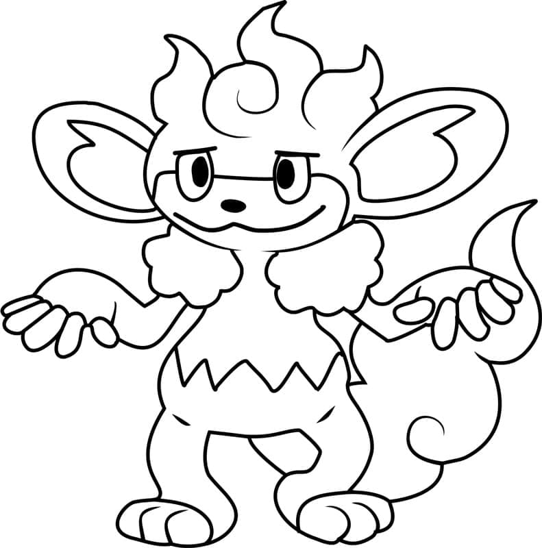 Desenho de Simisear Pokemon para Colorir