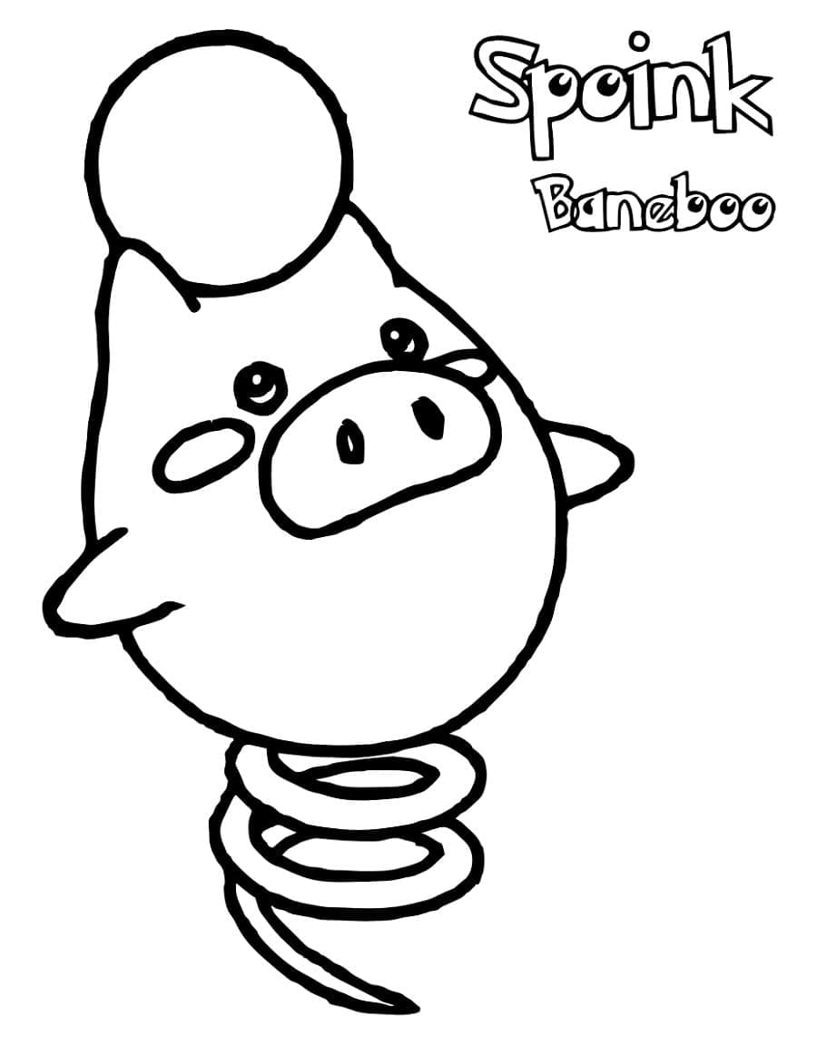 Desenho de Spoink Pokemon para Colorir