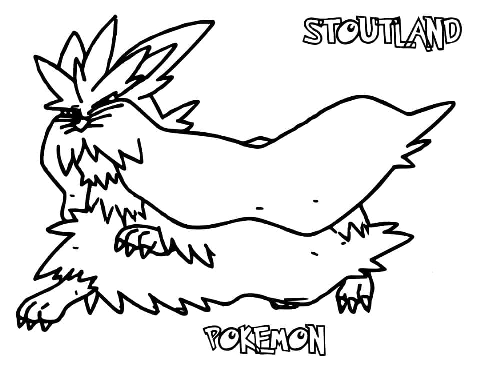Desenho de Stoutland Pokemon para Colorir
