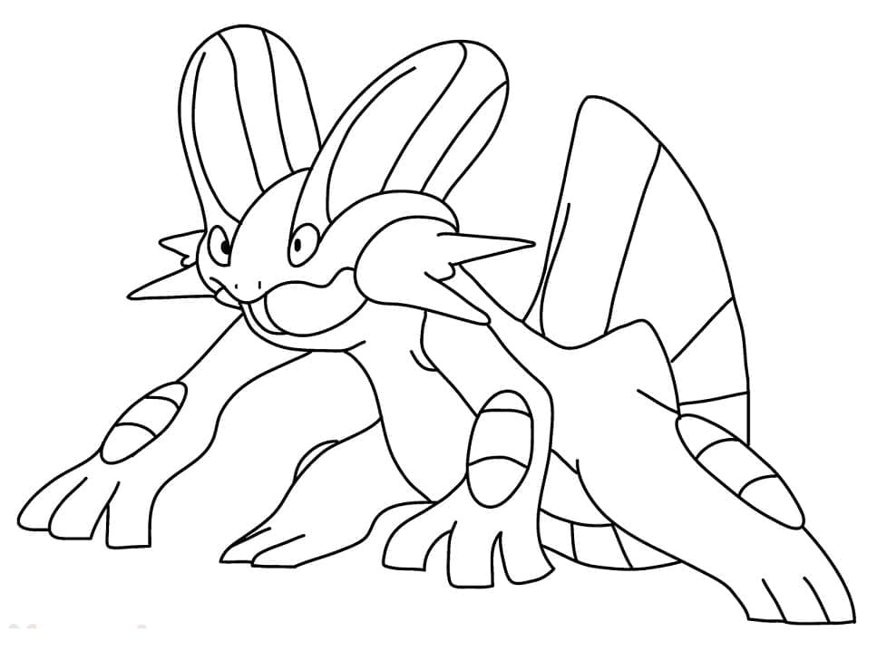 Desenho de Swampert Pokemon para Colorir