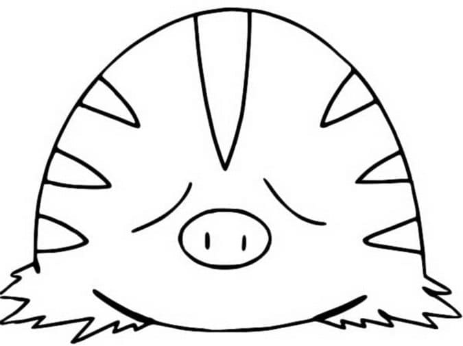 Desenho de Swinub Gen 2 Pokemon para Colorir