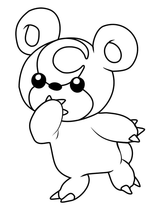 Desenho de Teddiursa Pokemon para Colorir