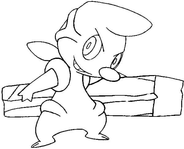 Desenho de Timburr Pokemon para Colorir