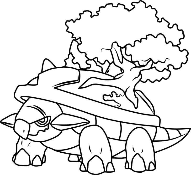 Desenho de Torterra Pokemon para Colorir