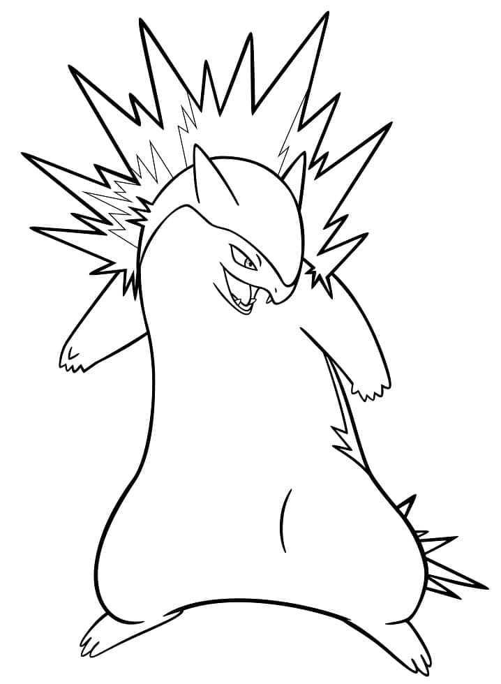 Desenho de Typhlosion Pokemon para Colorir