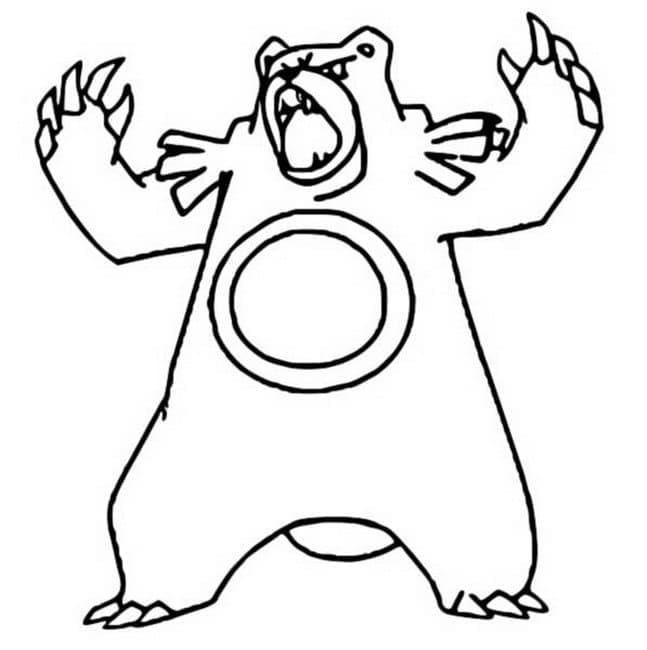 Desenho de Ursaring Pokemon para Colorir