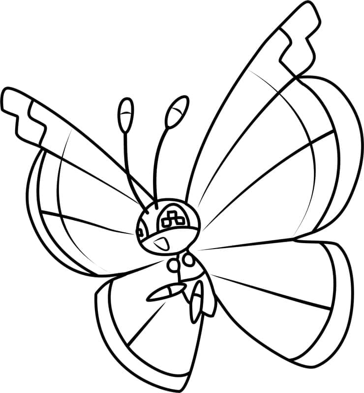 Desenho de Vivillon Pokemon para Colorir