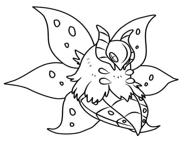 Desenho de Volcarona Pokemon para Colorir