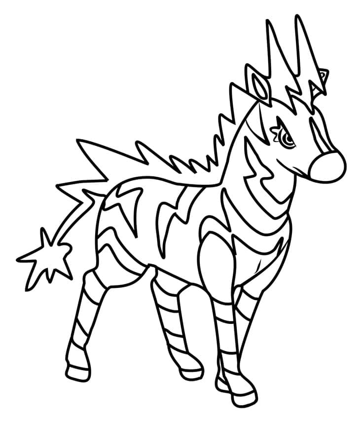 Desenho de Zebstrika Pokemon para Colorir