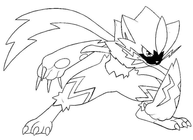 Desenho de Zeraora Pokemon para Colorir