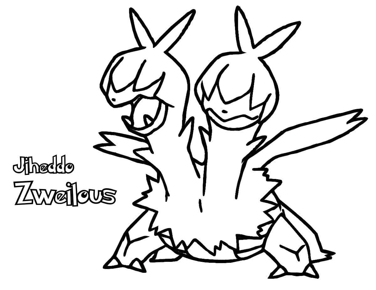 Desenho de Zweilous Pokemon para Colorir