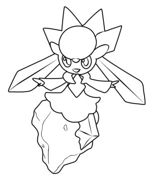 Desenho Diancie Pokemon para Colorir