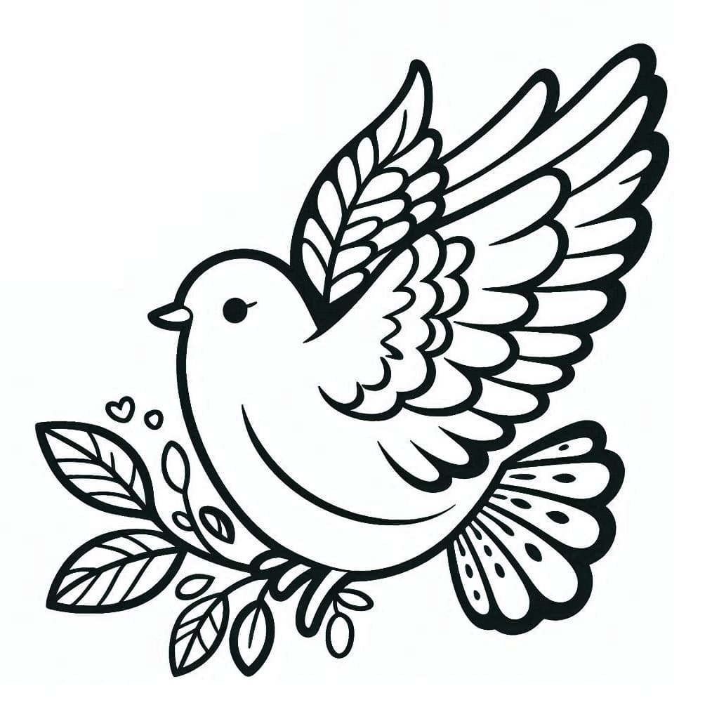 Desenho de Pombo Imprimivel para Colorir