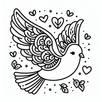 Desenho de Pombo para Colorir Imprimível