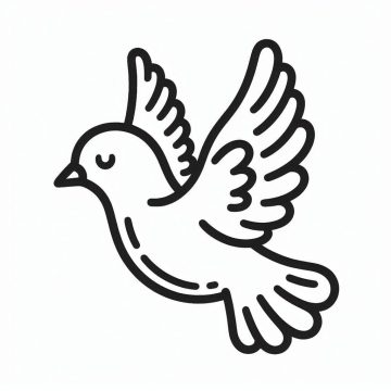 Desenho de Pombo Pdf para Imprimir e Colorir