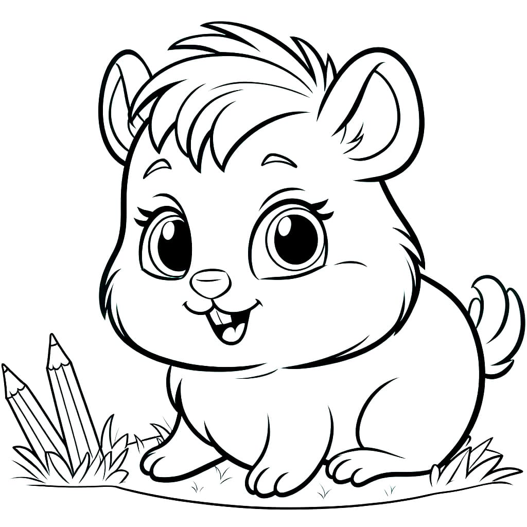 Desenho de Adorável Porquinho da Índia para Colorir
