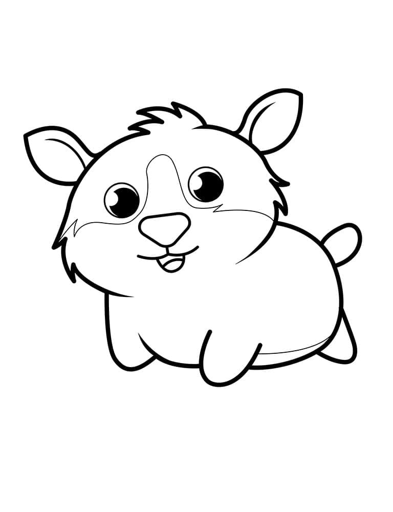 Desenho de Porquinho da Índia de Desenho Animado para Colorir