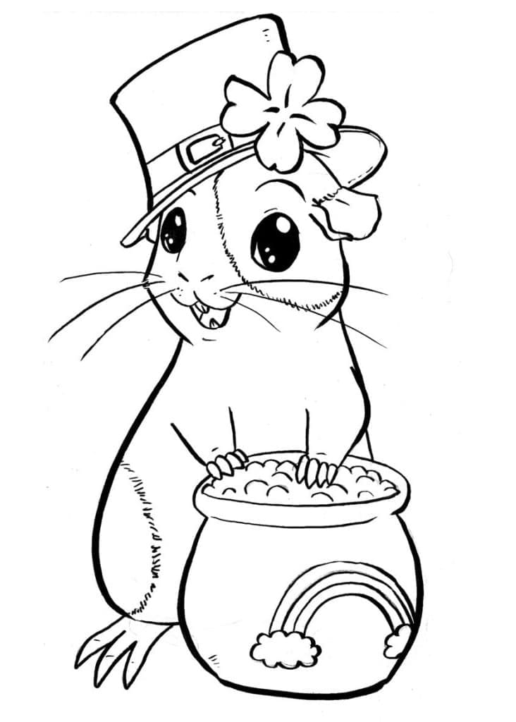 Desenho de Porquinho da Índia para Colorir Pdf Grátis