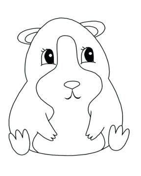 Desenho de Porquinho da índia Simples para Colorir