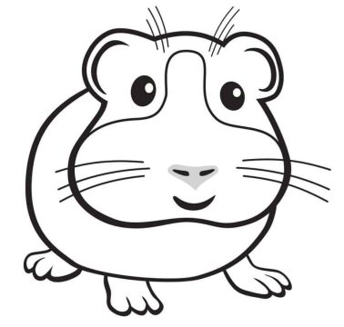 Desenho de Porquinho da índia Sorridente para Colorir