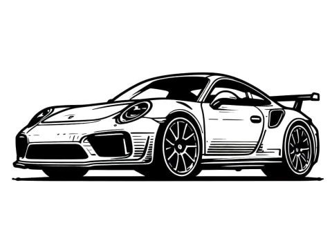 Desenhos de Porsche Imprimível grátis para crianças para Colorir