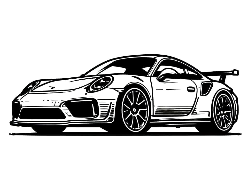 Desenhos de Porsche Imprimivel Grátis para Crianças para Colorir