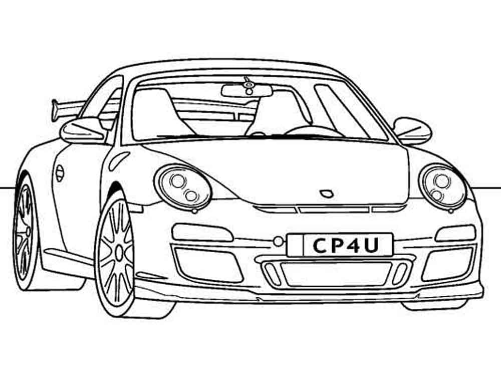 Desenhos de Porsche para Crianças para Colorir