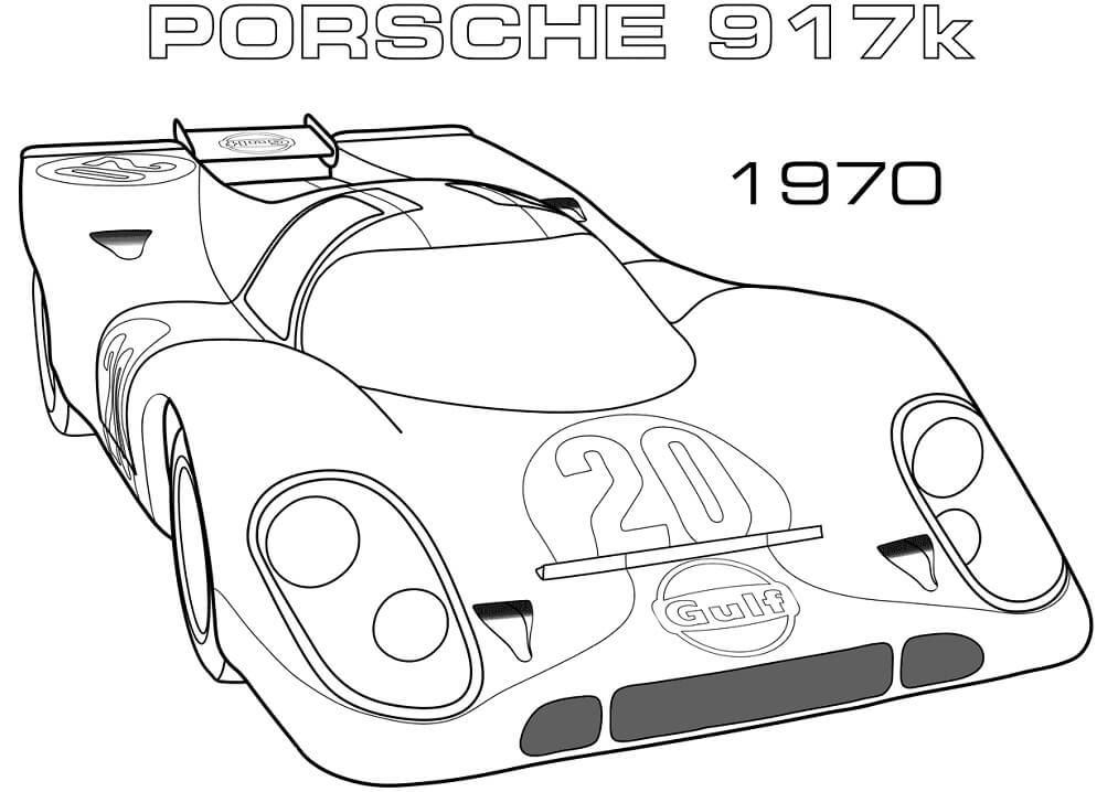 Desenho 1970 Porsche 917K para Colorir