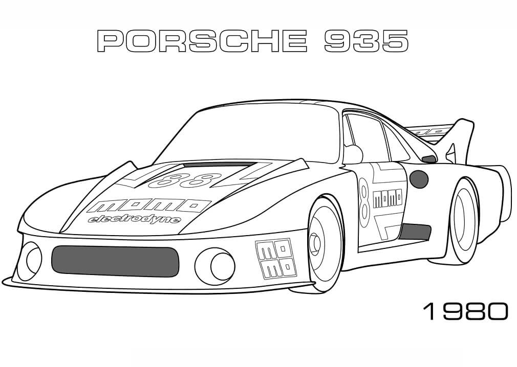 Desenho 1980 Porsche 935 para Colorir