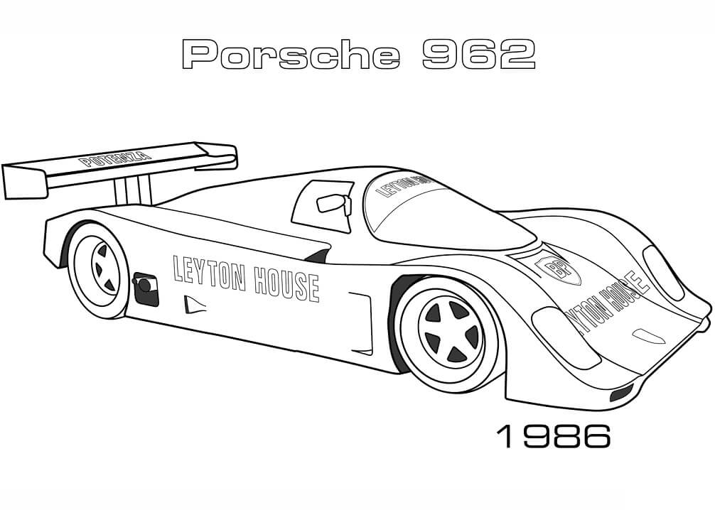 Desenho 1986 Porsche 962 para Colorir