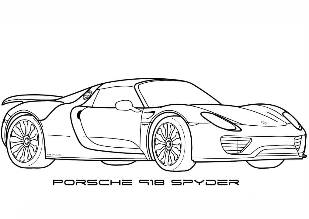 Desenho Porsche 918 Spyder para Colorir