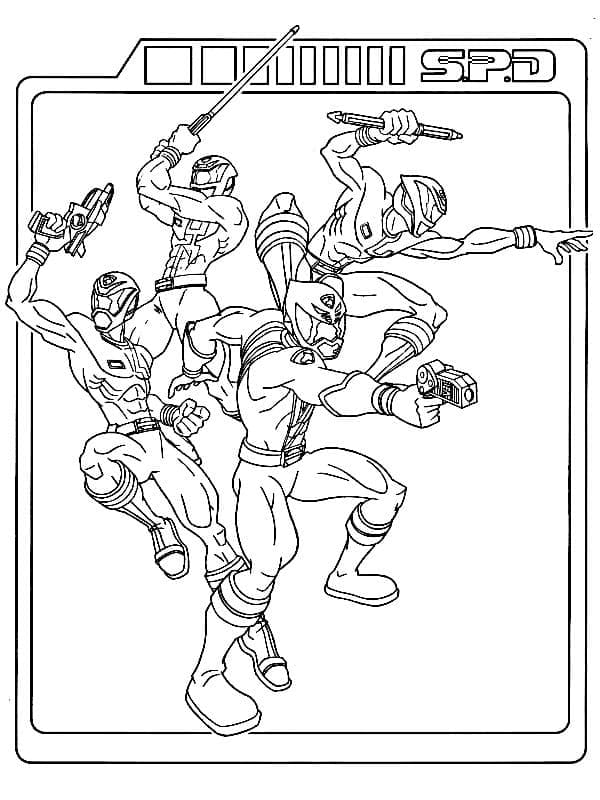 Desenho de Power Rangers Grátis para Colorir