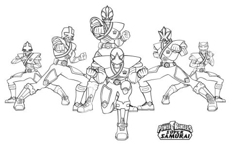 Desenho de Power Rangers Samurai para Colorir