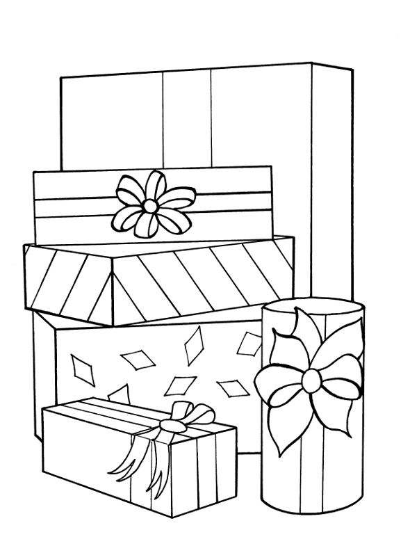 Desenho de Presente para Imprimir e Colorir Pdf