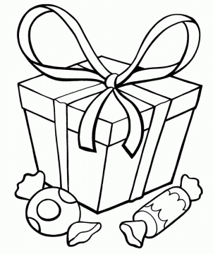 Desenho de Presente para Pintar com lápis de Cor