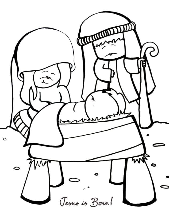Desenho de Imprimivel Presépio para Colorir