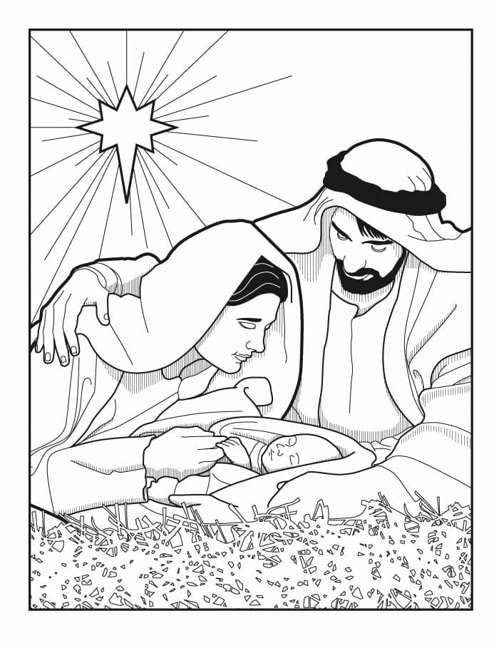 Desenho de Presépio Atividade Bíblica para Colorir Download